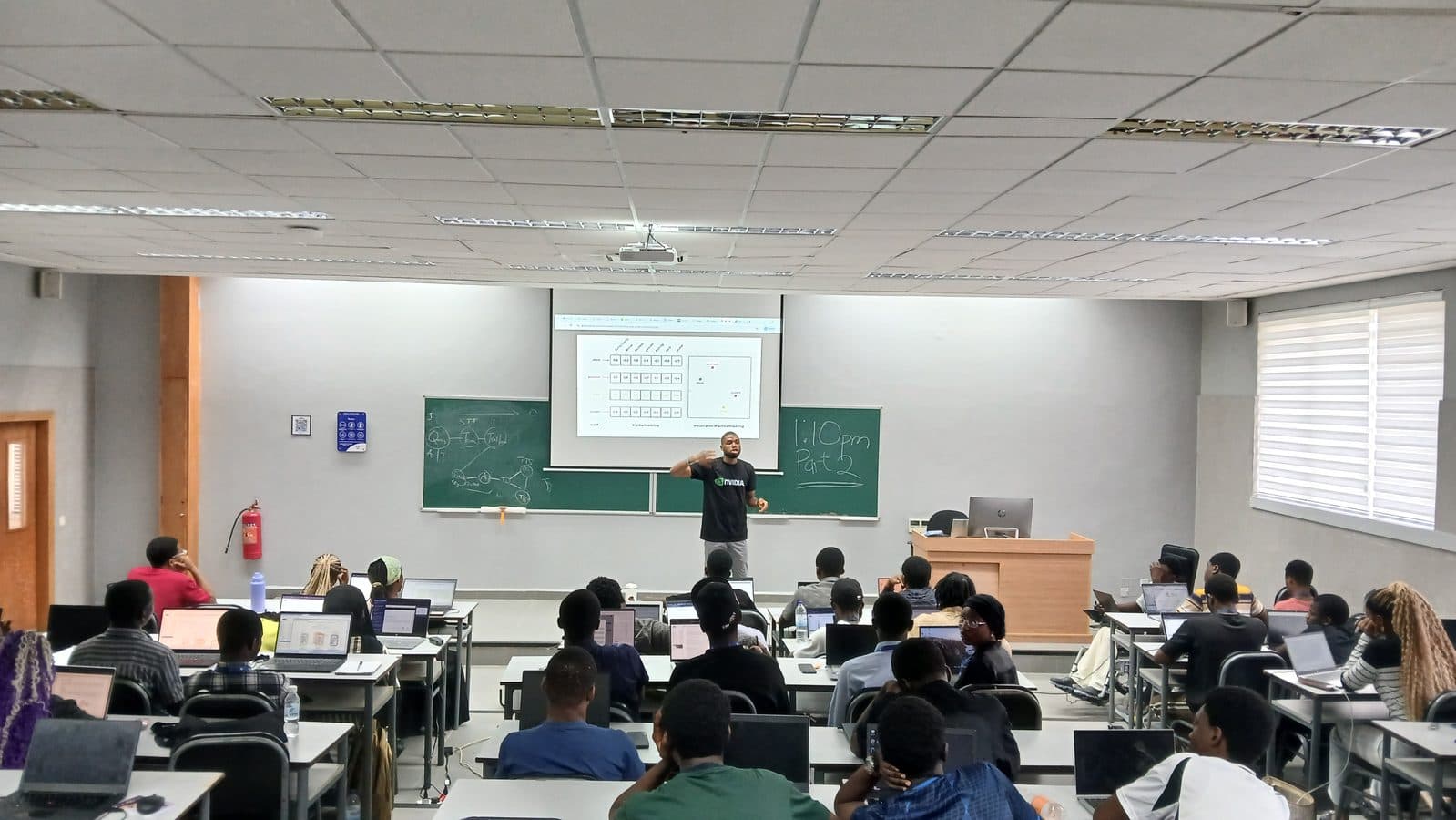 Chukwuebuka Chukwudi speaking at a technology workshop